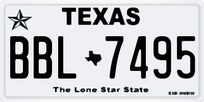TX license plate BBL7495