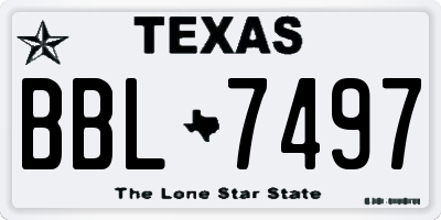 TX license plate BBL7497
