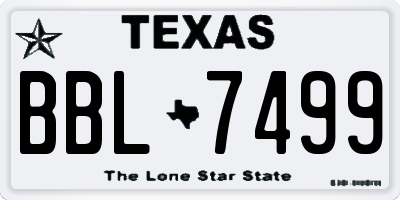 TX license plate BBL7499