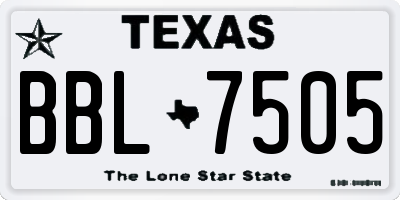 TX license plate BBL7505