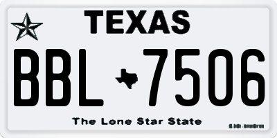 TX license plate BBL7506