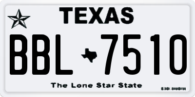 TX license plate BBL7510