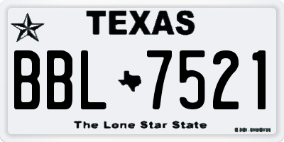 TX license plate BBL7521