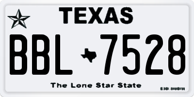 TX license plate BBL7528