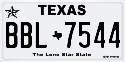 TX license plate BBL7544