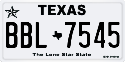 TX license plate BBL7545
