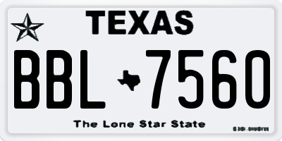 TX license plate BBL7560
