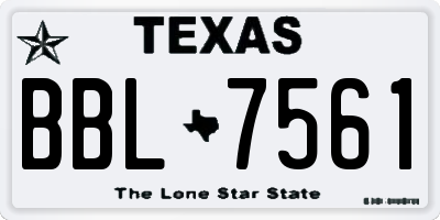 TX license plate BBL7561