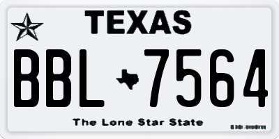 TX license plate BBL7564