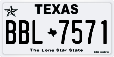 TX license plate BBL7571