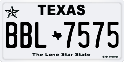 TX license plate BBL7575