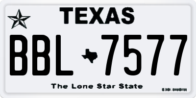 TX license plate BBL7577