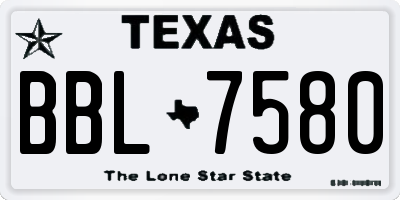 TX license plate BBL7580