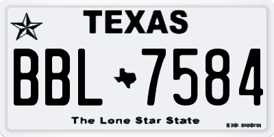 TX license plate BBL7584