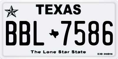 TX license plate BBL7586