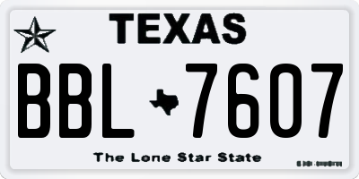 TX license plate BBL7607