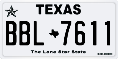 TX license plate BBL7611