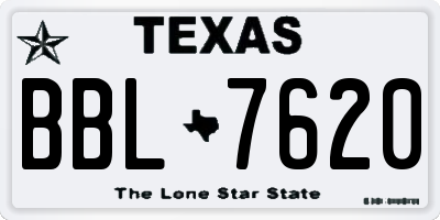 TX license plate BBL7620