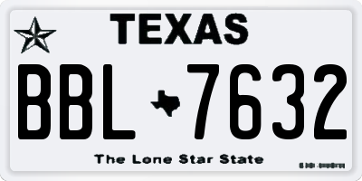 TX license plate BBL7632