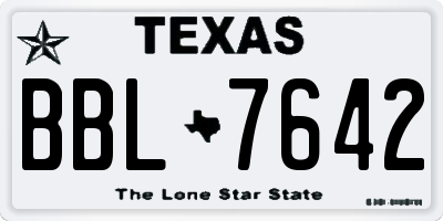 TX license plate BBL7642