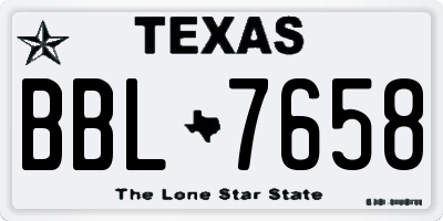 TX license plate BBL7658
