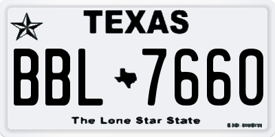 TX license plate BBL7660