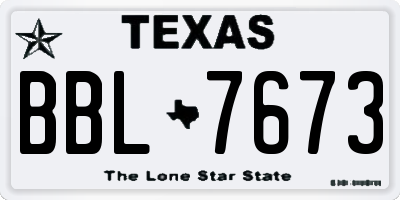 TX license plate BBL7673