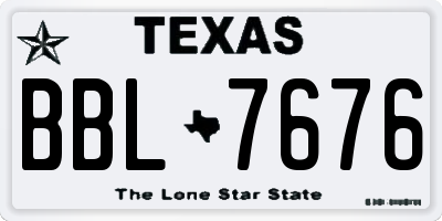 TX license plate BBL7676