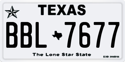 TX license plate BBL7677