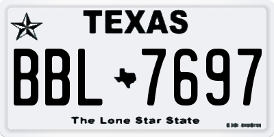 TX license plate BBL7697