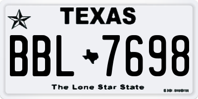 TX license plate BBL7698