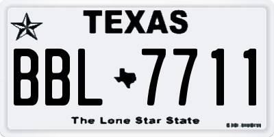 TX license plate BBL7711