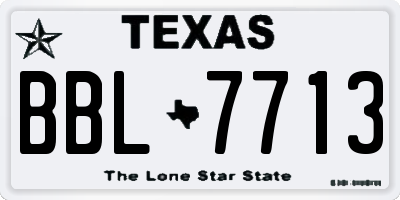 TX license plate BBL7713