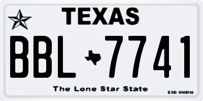 TX license plate BBL7741