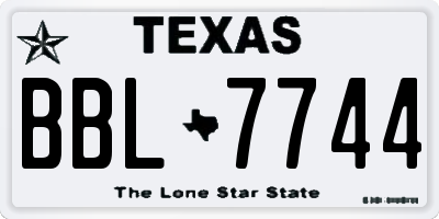 TX license plate BBL7744