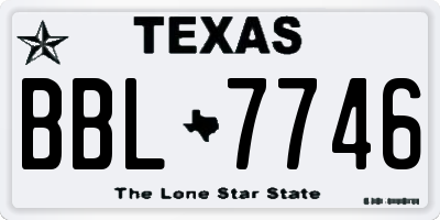 TX license plate BBL7746