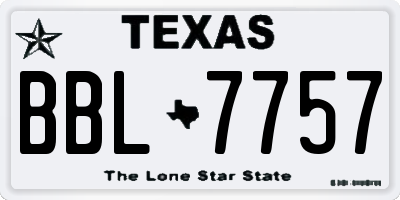 TX license plate BBL7757