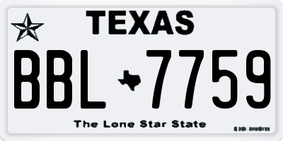 TX license plate BBL7759