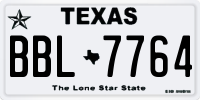TX license plate BBL7764