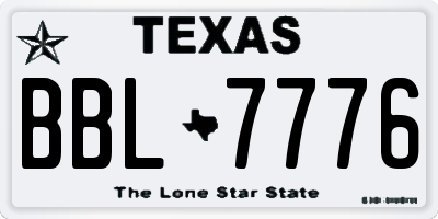 TX license plate BBL7776