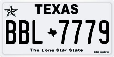 TX license plate BBL7779