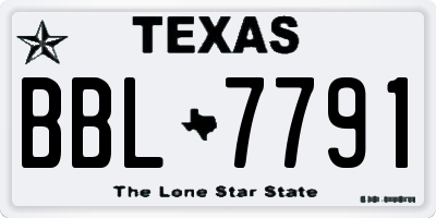 TX license plate BBL7791