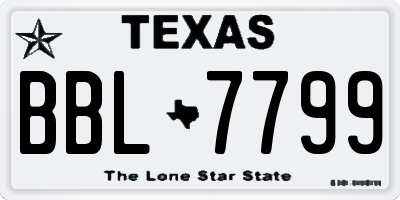 TX license plate BBL7799