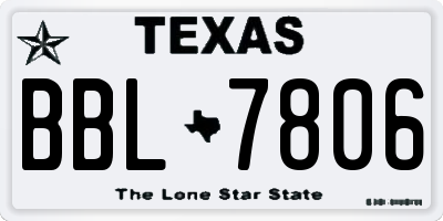 TX license plate BBL7806