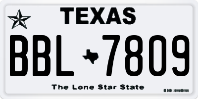 TX license plate BBL7809