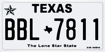 TX license plate BBL7811