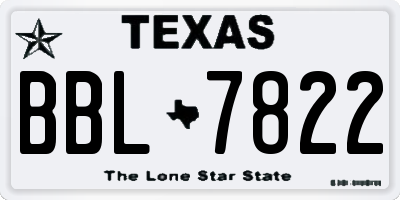 TX license plate BBL7822