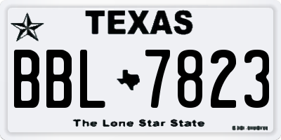 TX license plate BBL7823