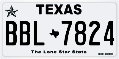 TX license plate BBL7824