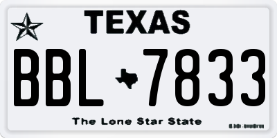 TX license plate BBL7833